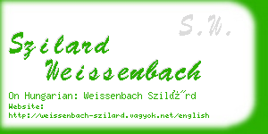 szilard weissenbach business card